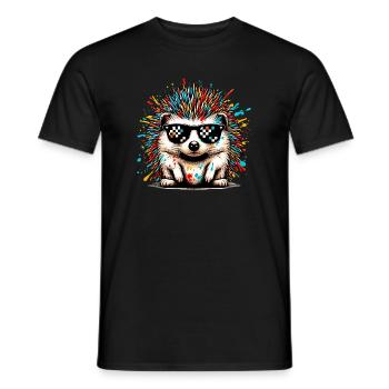 Igel mit Sonnenbrille - Männer T-Shirt - Schwarz - Vorne - AI Model Male 178 light (178cm)