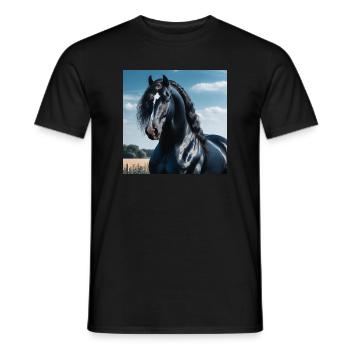 Elegance of the horse - Men's T-Shirt - black - Front - AI Model Male 178 light (178cm)