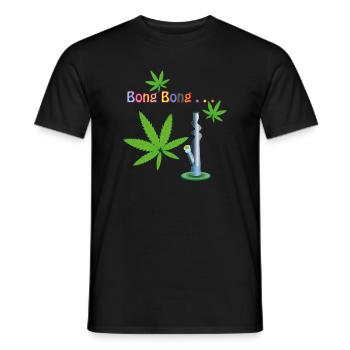 Cannabis Blätter mit Bong - Männer T-Shirt - Schwarz - Vorne - AI Model Male 178 light (178cm)