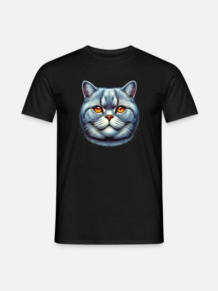 Britisch Kurzhaar Katze - Männer T-Shirt - Schwarz