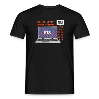 Kein Bild 🤬 Klumpat! Retro Computer Humor Design - Männer T-Shirt - Schwarz - Vorne - AI Model Male 178 light (178cm)