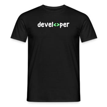 Développeur Code Scripting Debug Informatik Geek - T-shirt homme - noir - Devant - AI Model Male 178 light (178cm)