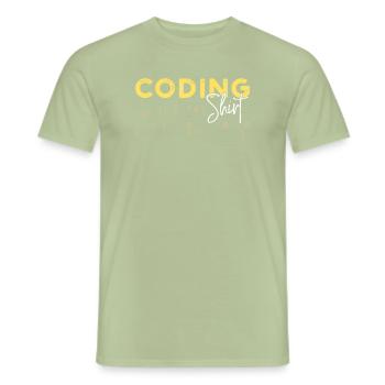 Coden Statement Développeur Programmeur Scripting - T-shirt homme - vert sauge - Devant - AI Model Male 178 light (178cm)