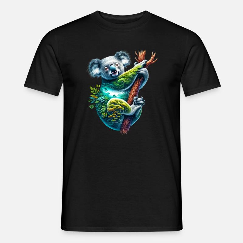 Koala - Männer T-Shirt - Schwarz