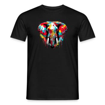 Éléphant - T-shirt homme - noir - Devant - AI Model Male 178 light (178cm)
