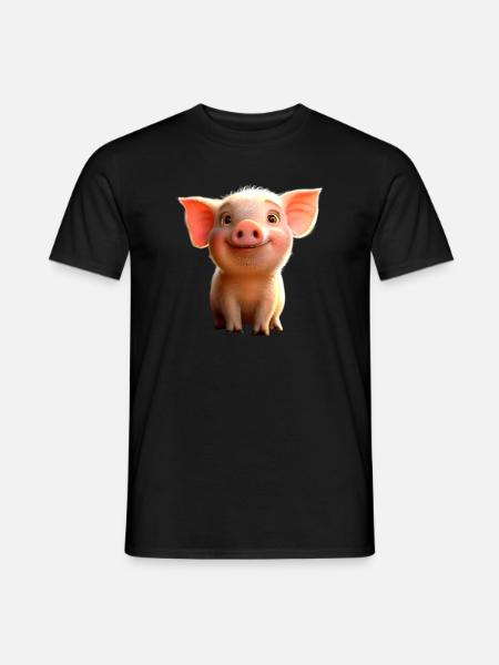 Gris Tamsvin Gris Grisling Piggy - Mænd T-shirt - sort