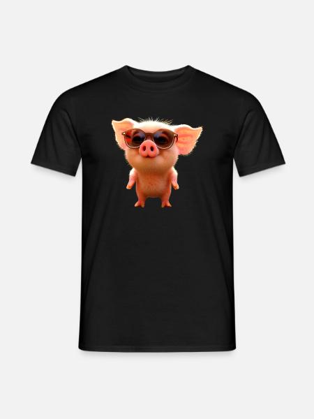 Cochon domestique Cochon Cochon Porcelet Cochon - T-shirt homme - noir