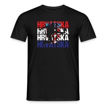 Hrvatska Kroatien Fußball - Männer T-Shirt - Schwarz - Vorne - AI Model Male 178 light (178cm)