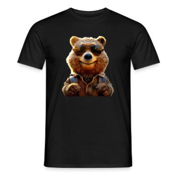 Brown Bear, Grizzly Bear, Bear Brothers, Dad, Wild Bears - Men's T-Shirt - black - Front - AI Model Male 178 light (178cm)