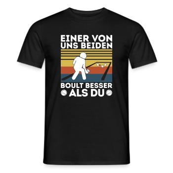L’un de nous deux boult - bouler petanque - T-shirt homme - noir - Devant - AI Model Male 178 light (178cm)