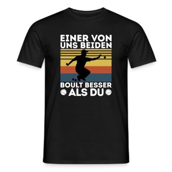 L’un de nous deux boult - bouler petanque - T-shirt homme - noir - Devant - AI Model Male 178 light (178cm)