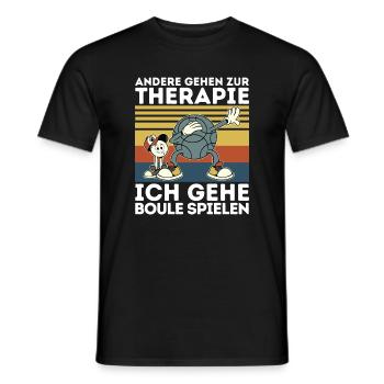 Others go to therapy boules petanque balls - Men's T-Shirt - black - Front - AI Model Male 178 light (178cm)