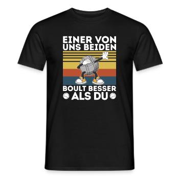 L’un de nous deux boult - bouler petanque - T-shirt homme - noir - Devant - AI Model Male 178 light (178cm)