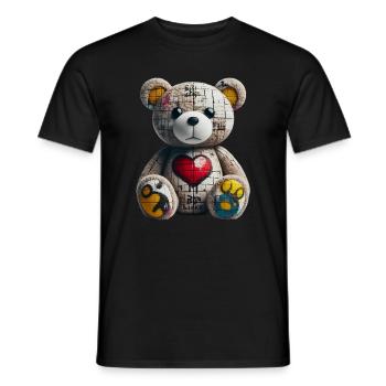 Orso orsacchiotto Teddy Bear - Men's T-Shirt - black - Front - AI Model Male 178 light (178cm)
