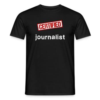 Journaliste - T-shirt homme - noir - Devant - AI Model Male 178 light (178cm)