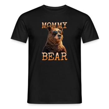 Mommy Bear Mom Bear Mother's Day Grizzly Bears - Men's T-Shirt - black - Front - AI Model Male 178 light (178cm)