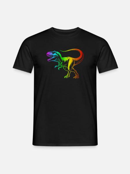 Tyrannosaurus Rex Dinosaur, Rainbow T-Rex - Men's T-Shirt - black