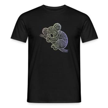 Koala in Aborigine-Mustern, Stammesmuster - Männer T-Shirt - Schwarz - Vorne - AI Model Male 178 light (178cm)