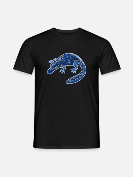 ornithorynque motifs aborigènes tribal bleu - T-shirt homme - noir