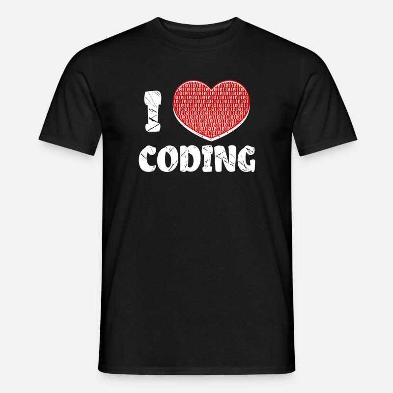Developer Herz Coden Statement Programmierer - Männer T-Shirt - Schwarz