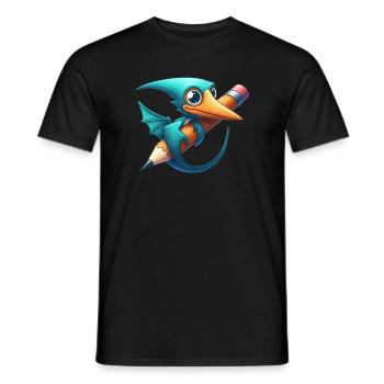 Pterodactyl Pencil Kawaii Pterosaur Dino - Men's T-Shirt - black - Front - AI Model Male 178 light (178cm)