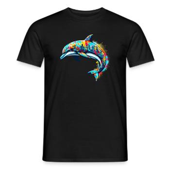 Delfin - Männer T-Shirt - Schwarz - Vorne - AI Model Male 178 light (178cm)