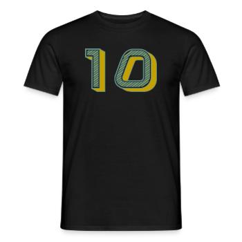 10. 10 YEARS. 10th ANNIVERSARY. 10 YEAR ANNIVERSARY. - Men's T-Shirt - black - Front - AI Model Male 178 light (178cm)