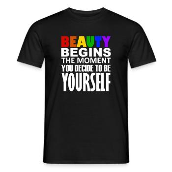 LGBTQIA+ - Männer T-Shirt - Schwarz - Vorne - AI Model Male 178 light (178cm)