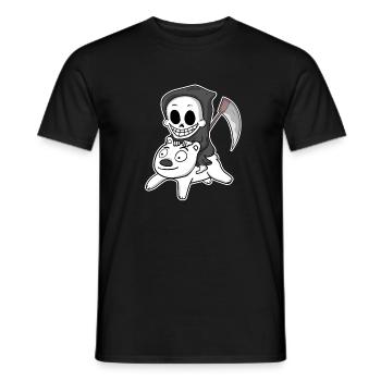 Grim Reaper Polar Bear Motif - Men's T-Shirt - black - Front - AI Model Male 178 light (178cm)