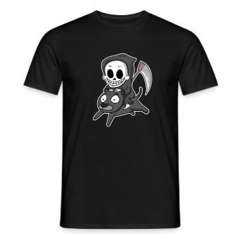Grim Reaper Motif Wildcat - Men's T-Shirt - black - Front - AI Model Male 178 light (178cm)