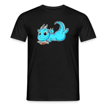 Drache Buch Lesen - Männer T-Shirt - Schwarz - Vorne - AI Model Male 178 light (178cm)