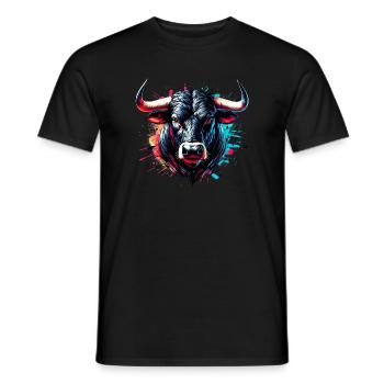 Stier - Männer T-Shirt - Schwarz - Vorne - AI Model Male 178 light (178cm)