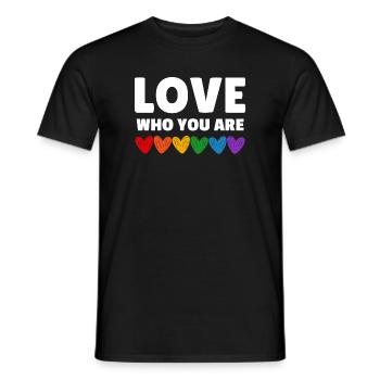 Lgbtqia. Liebe, wer du bist - Männer T-Shirt - Schwarz - Vorne - AI Model Male 178 light (178cm)