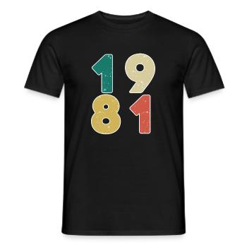 1981 - Jahrgang 1981 - Baujahr 1981 - Männer T-Shirt - Schwarz - Vorne - AI Model Male 178 light (178cm)