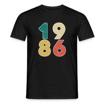 1986 - Born 1986 - Built in 1986 - Men's T-Shirt - black - Front - AI Model Male 178 light (178cm)