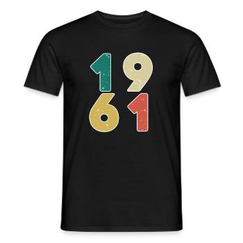 1961 - Né en 1961 - Construit en 1961 - T-shirt homme - noir - Devant - AI Model Male 178 light (178cm)