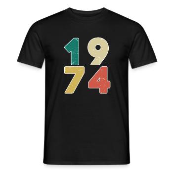 1974 - Born 1974 - Built in 1974 - Men's T-Shirt - black - Front - AI Model Male 178 light (178cm)