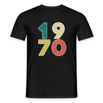 1970 - Born 1970 - Built in 1970 - Men's T-Shirt - black - Front - AI Model Male 178 light (178cm)