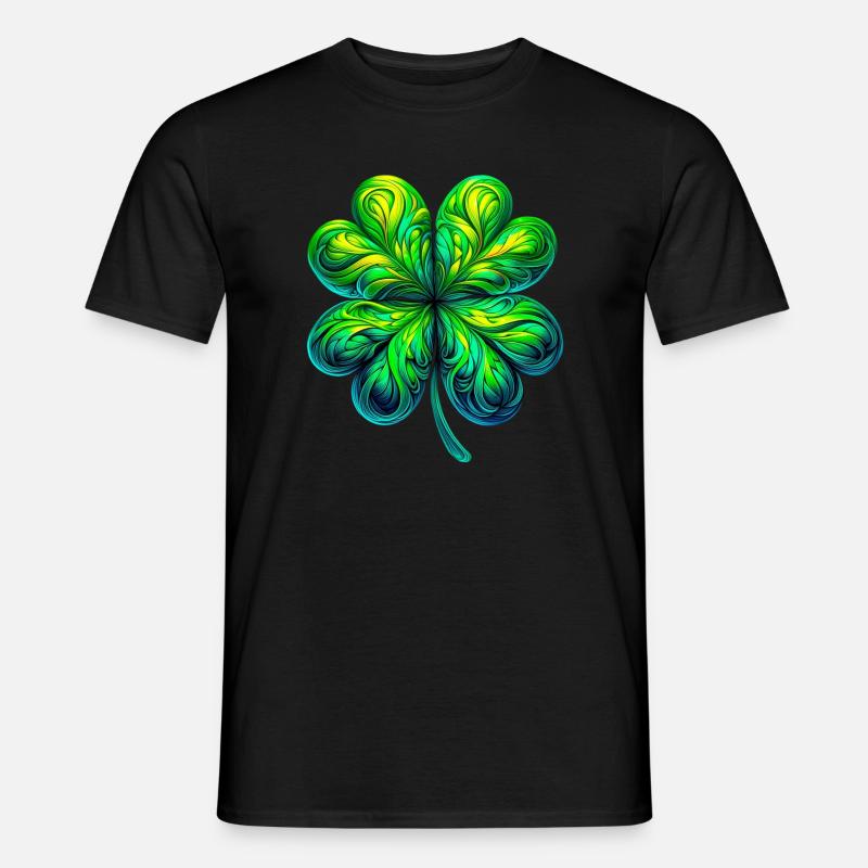 Vierblättriges Kleeblatt - Männer T-Shirt - Schwarz
