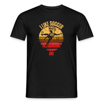 Retro Soccer Graphic T-Shirt - Men's T-Shirt - black - Front - AI Model Male 178 light (178cm)