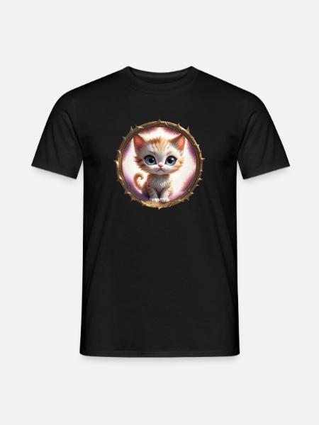 Kätzchen im Stachelring - Männer T-Shirt - Schwarz