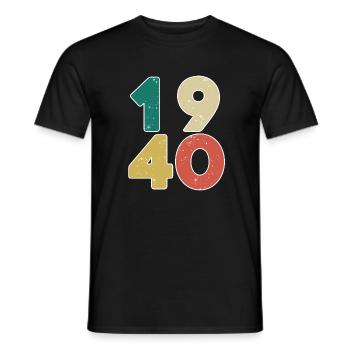 1940 - Jahrgang 1940 - Baujahr 1940 - Männer T-Shirt - Schwarz - Vorne - AI Model Male 178 light (178cm)