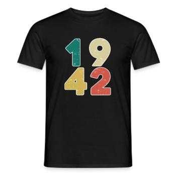 1942 - Born 1942 - Built in 1942 - Men's T-Shirt - black - Front - AI Model Male 178 light (178cm)