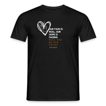 Unser Schmerz ist real, unsere Hoffnung schwindet - Männer T-Shirt - Schwarz - Vorne - AI Model Male 178 light (178cm)