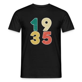 1935 - Jahrgang 1935 - Baujahr 1935 - Männer T-Shirt - Schwarz - Vorne - AI Model Male 178 light (178cm)