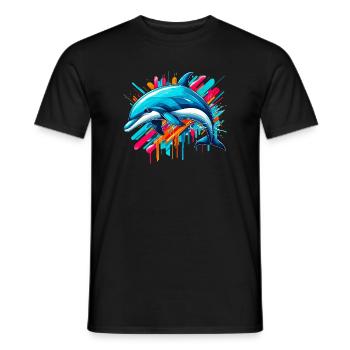 Delfin - Männer T-Shirt - Schwarz - Vorne - AI Model Male 178 light (178cm)