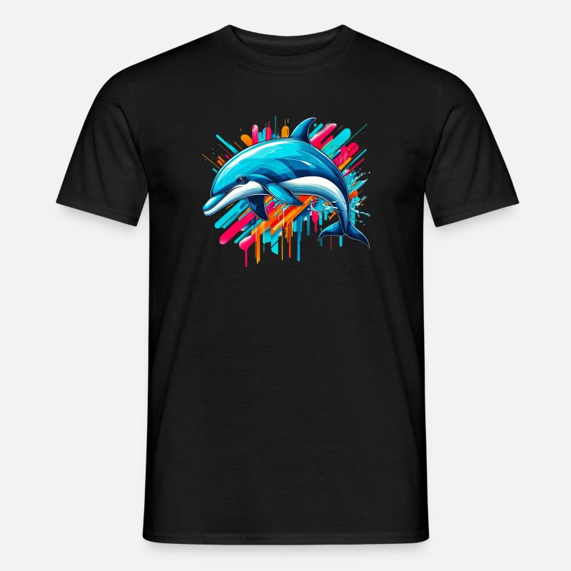 Delfin - Männer T-Shirt - Schwarz