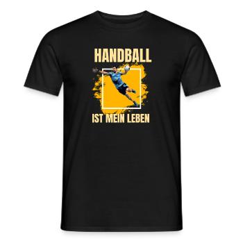 Handball ist mein Leben - Männer T-Shirt - Schwarz - Vorne - AI Model Male 178 light (178cm)