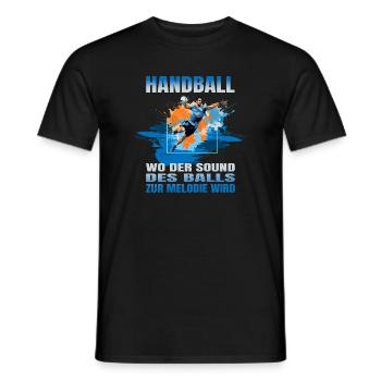 Handball: Wo der Sound des Balls zur Melodie wird - Männer T-Shirt - Schwarz - Vorne - AI Model Male 178 light (178cm)