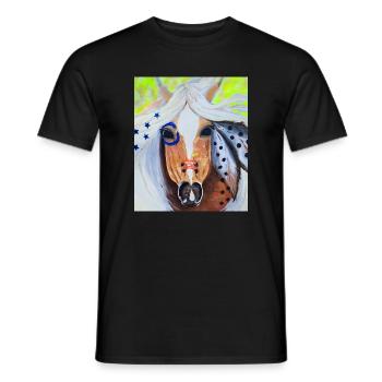 Free Spirit - Wildpferd - Männer T-Shirt - Schwarz - Vorne - AI Model Male 178 light (178cm)